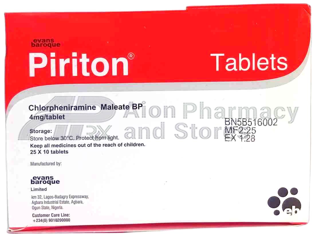 Piriton 4Mg Tab X1 Sachet